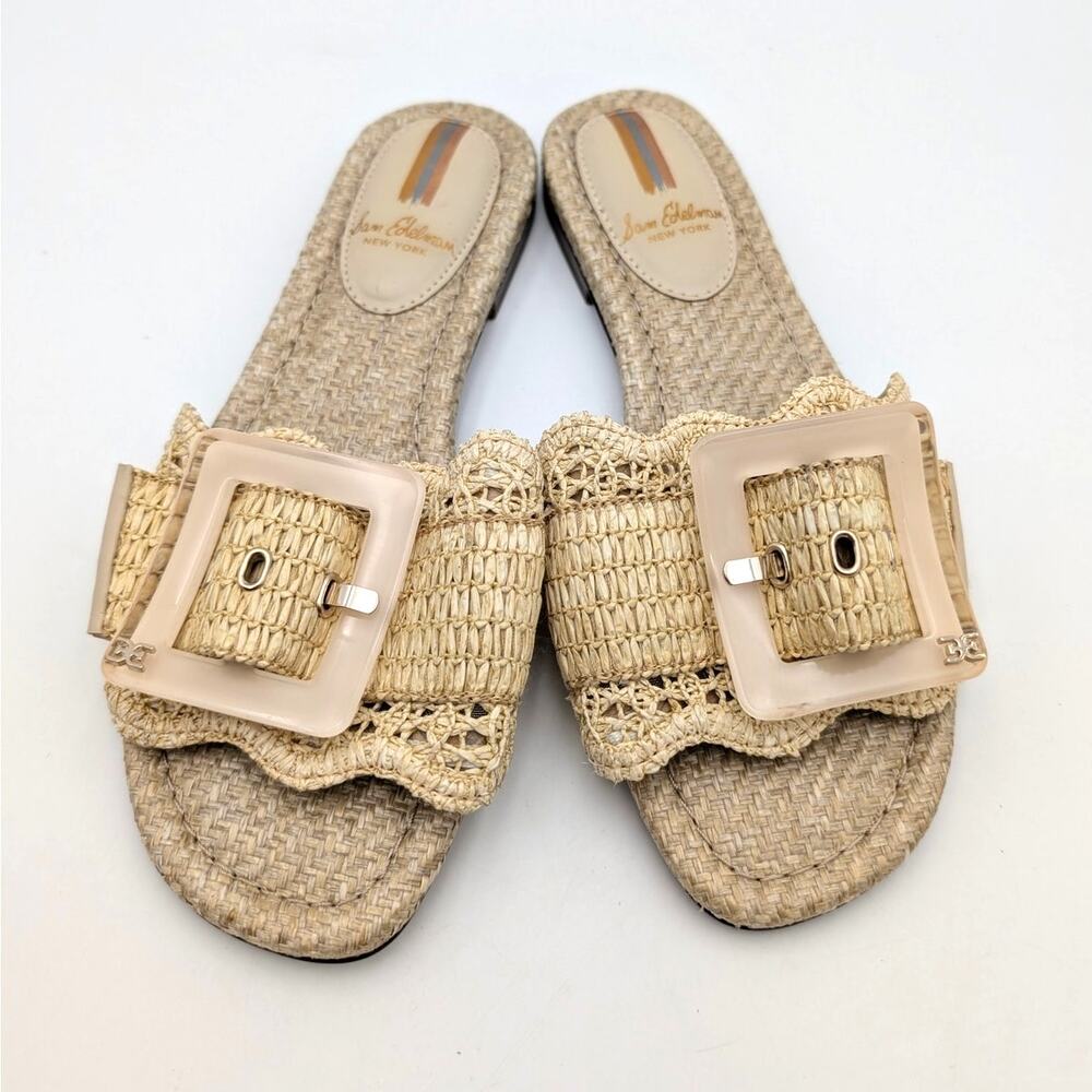 Sam Edelman Bambi Slip-On Slide Sandals Open Toe Women's Linen US6M EU36 - Picture 13 of 14